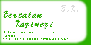 bertalan kazinczi business card